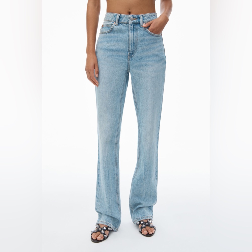 Alexander Wang Blue Flare Wide Leg Jeans